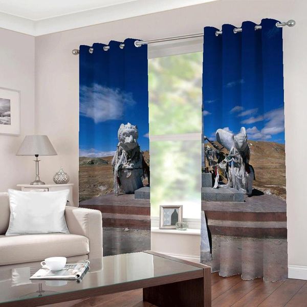 Cortina cortinas modernas nórdico deserto deserto estátuas ornamento cortinas grandes janela escritório estatuetas desktop esculturas arte decoração