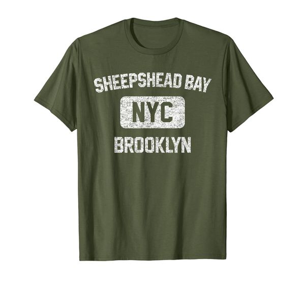 

sheepshead bay t shirt - gym style distressed white print, White;black