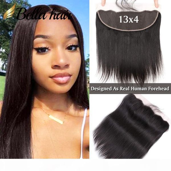 

bella hair hd 13x4 pre plucked lace frontal closure ear to ear with natural hairline light bleached knots virgin human hair extensions, Black;brown