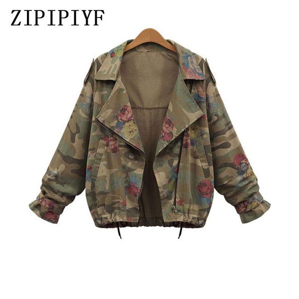 

zipipiyf large size -4xl 2021 bat sleeve vintage army green camo denim jacket coat rose print camouflage women jeans coat, Black;brown