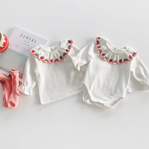 

enzo younger brother south korea children's clothing ewt330 autumn 2020 new baby round neck embroidered white, Black;white