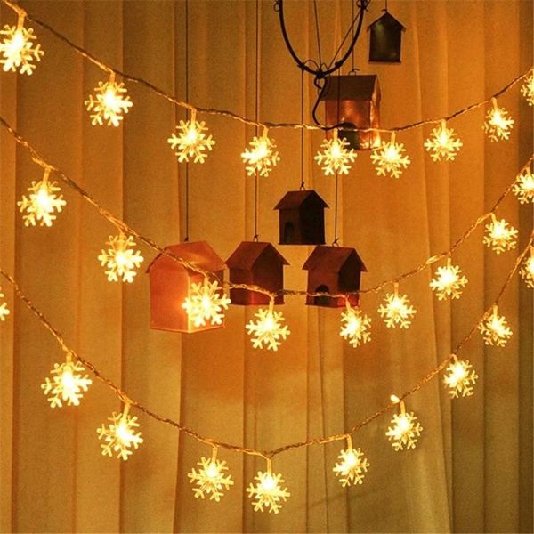 

strings snowflake led string light 10/20/30/50m christmas fairy outdoor waterproof for romantic xmas party year