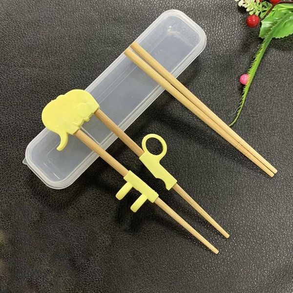 

chopsticks portable cartoon learning training kids helper with wooden smr88