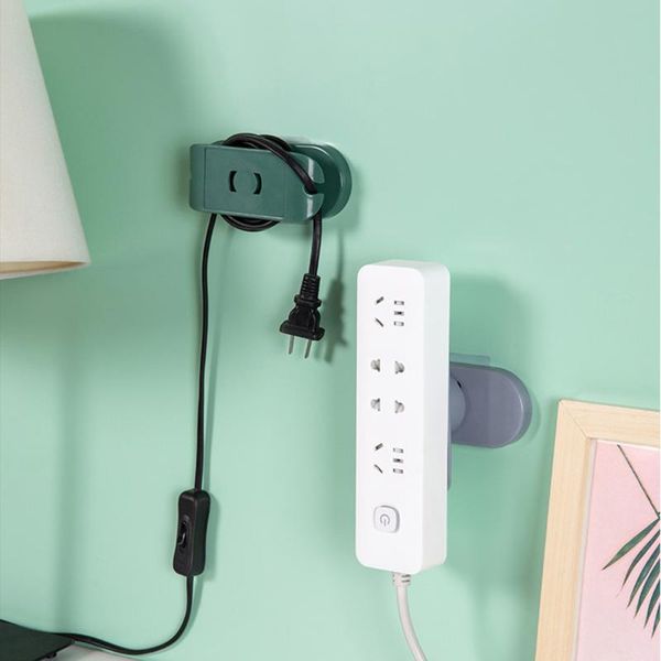 

hooks & rails cable holder household socket strip wall-mounted punch-plug-in board storage organizer rotating fixer
