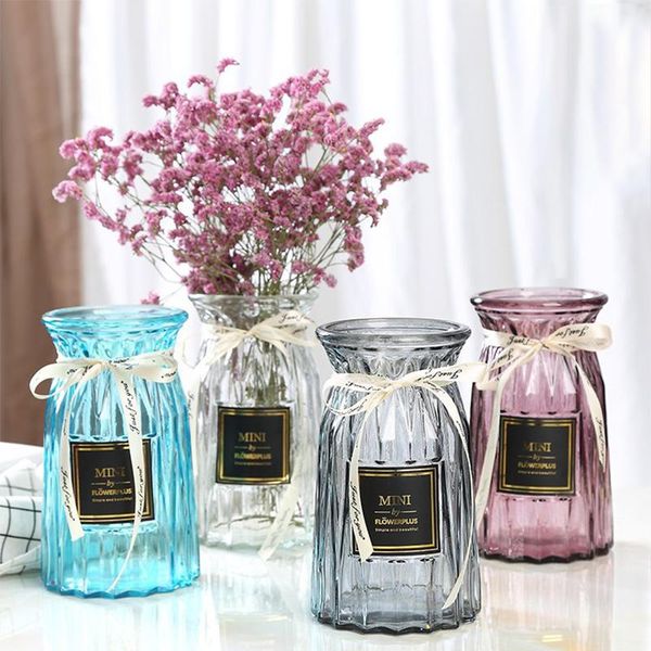 

simple light luxury flower glass vase origami flower plug green plant hydroponic equipment nordic vase decoration home