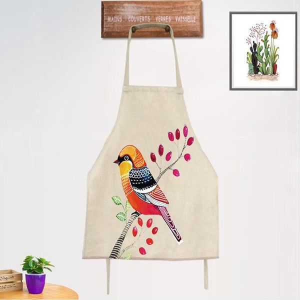 

new japanese cute bird printing brief apron kitchen baking cooking accessories bib aprons