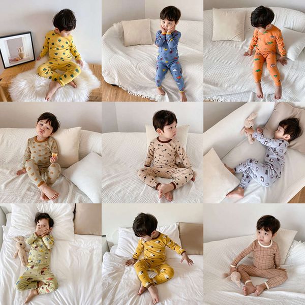 

and winter 2020 new children's ground pajamas 260g wool pull frame home baby underwear autumn clothes suit, Blue;red