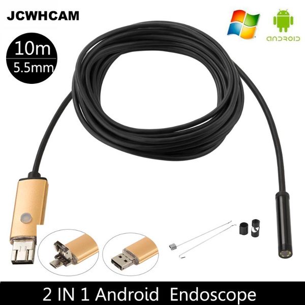 

mini cameras jcwhcam hd 480p 0.3mp 5.5mm android usb 6led snake flexible 10m otg borescope