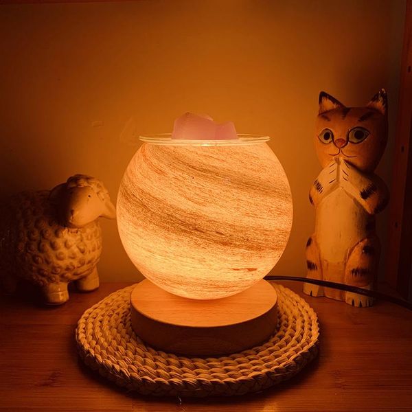 

oil diffuser electric candle warmer glass wax melt warmer with 3d firework effect night light tart aroma decorative lamp