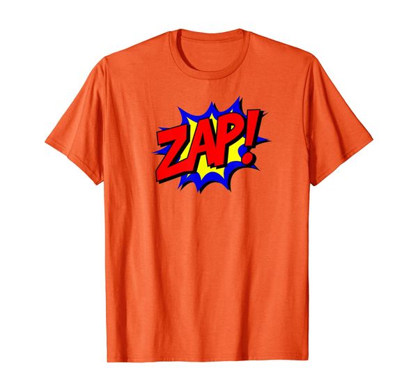 

zap comic book nostalgic 1980s design shirt t-shirt, White;black