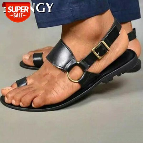 

men shoes male flats men sandals summer slippers shoes flip thong vintage pu outdoor plus size sandals zapatos de hombres #ro40, Black