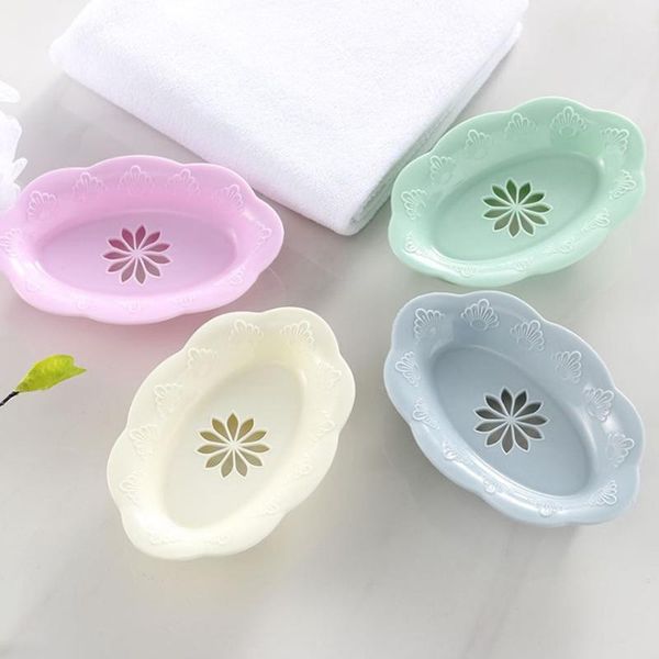 

portable plastic patterned soap box bathroom drain soap holder travel protect case