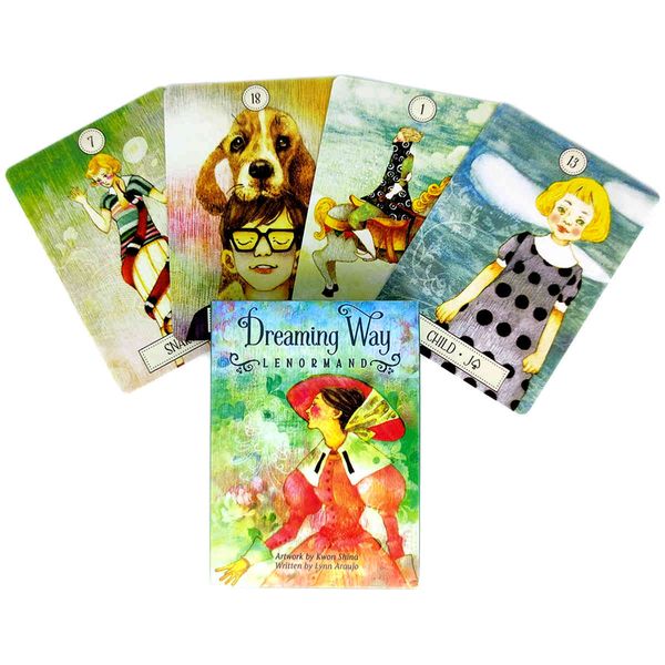 Novo caminho sonhando Lenormand Tarot Cartões e PDF Divinate Divinate Deck Deck Entertainment Board Game 36 PCS / Caixa