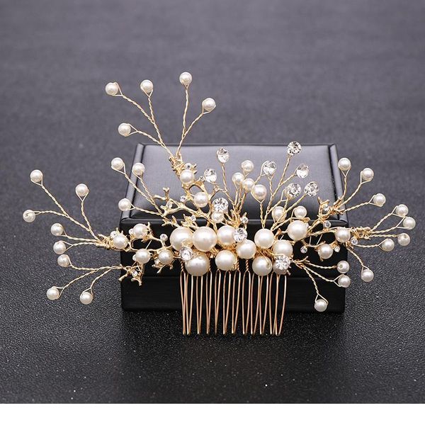

vintage gold rhinestone pearl wedding hair combs hair accessories for bridal hair jewelry headpiece women head jewe qylddo