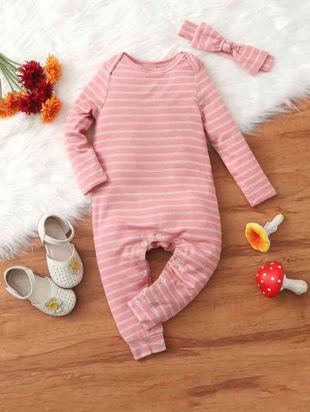 

baby striped button detail jumpsuit with headband she, Blue