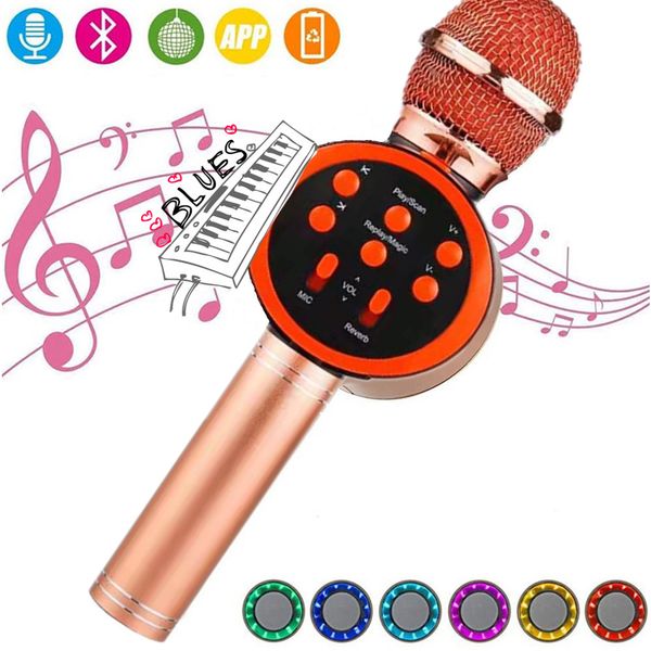 V11 Taşınabilir Bluetooth Karaoke Mikrofon Kablosuz Profesyonel Hoparlör Ev KTV El Ses Entegre Dahili Pil