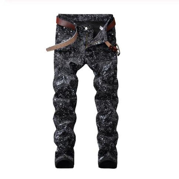 

new standard male jeans spring graffiti fashion pants h63s, Blue