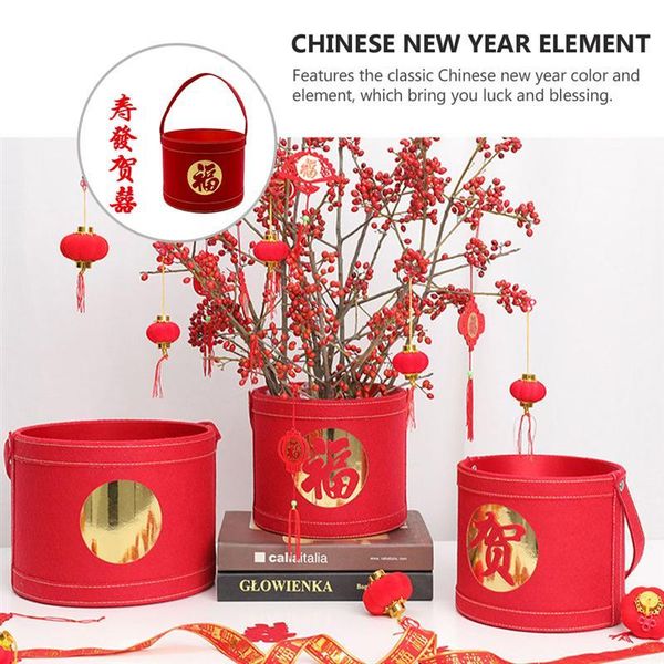 

gift wrap 1pc chinese year flower arrangement container packaging bucket
