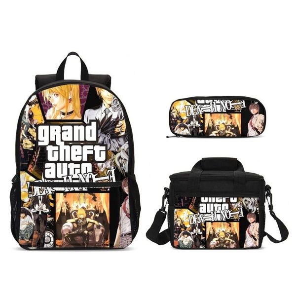 

backpack 2021 death note school bag with food bags boys kids children cartoon bookbag child infantil escolar mochilas