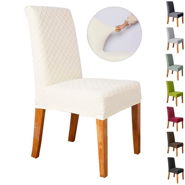 

chair covers 1/2/4 pcs plaid stretch cover solid elastic home party dining room seat protector slipcover banquet spandex