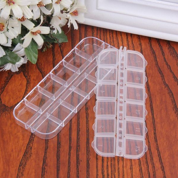 

nail art box empty divided case nail tips rhinestone beads gems storage box
