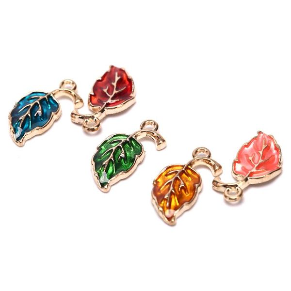 

charms 10pcs/lot alloy drop oil leaves shape pendants for diy jewelry earrings bracelet fits accessories, Bronze;silver
