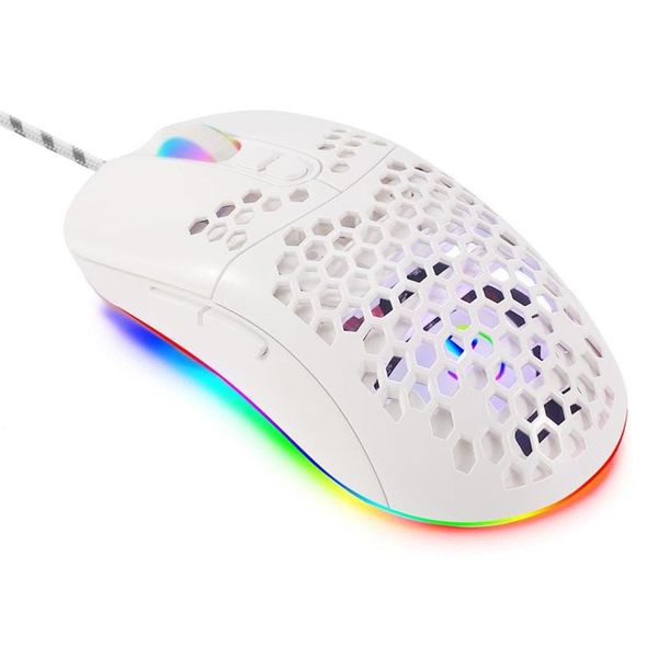 

usb wired lightweight gaming mouse 5 rgb backlit mouse with 7 buttons 7200dpi honeycomb shell for pc laptop