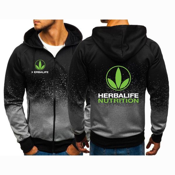 

men's hoodies & sweatshirts 2021 herbalife nutrition print custom comfortable casual harajuku gradient color sweatshirt zipper decal ja, Black