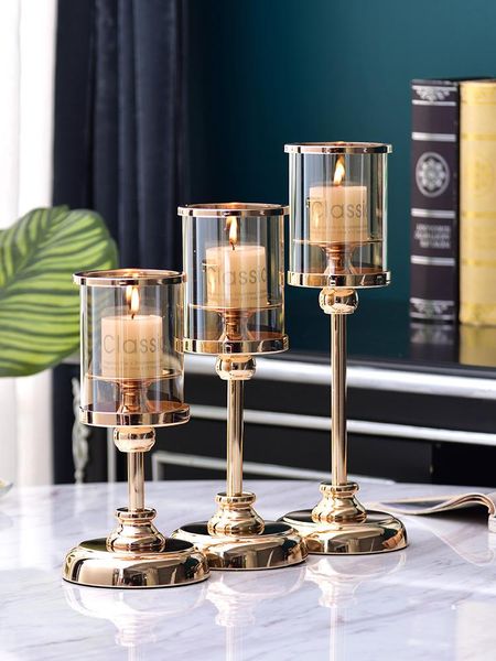 

candle holders crystal glass holder modern wedding centerpieces nordic style geometrictable kaarsenhouder home decoration