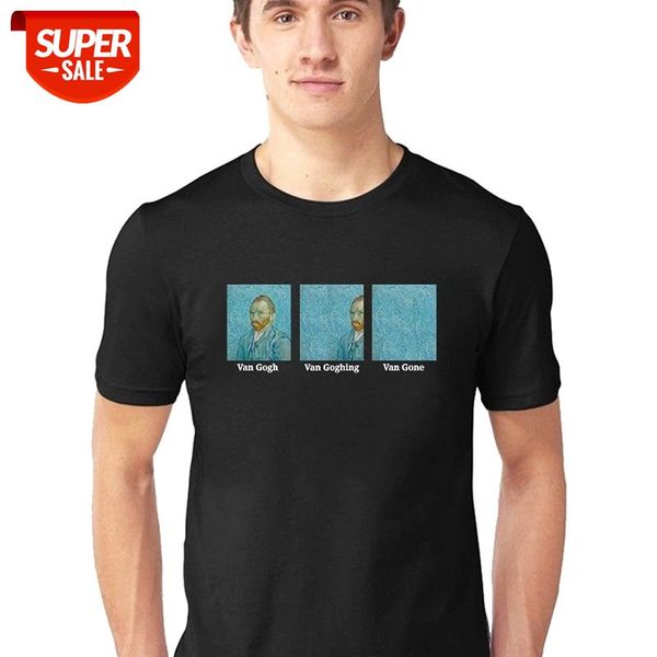 

van gogh t shirt self-portraitists vintage aesthetics van gogh style of art print men clothing casual cotton loose tshirt #km2g, White;black