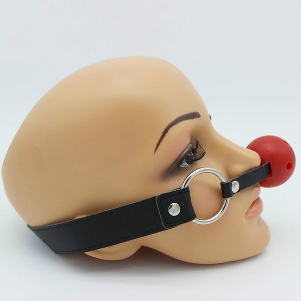 

pu leather band red ball mouth gag oral fixation mouth stuffed games for couples flirting products toys