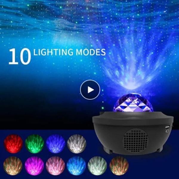 

night lights led star galaxy projector ocean wave light room decor rotate starry sky porjectors luminaria decoration bedroom lamp usb