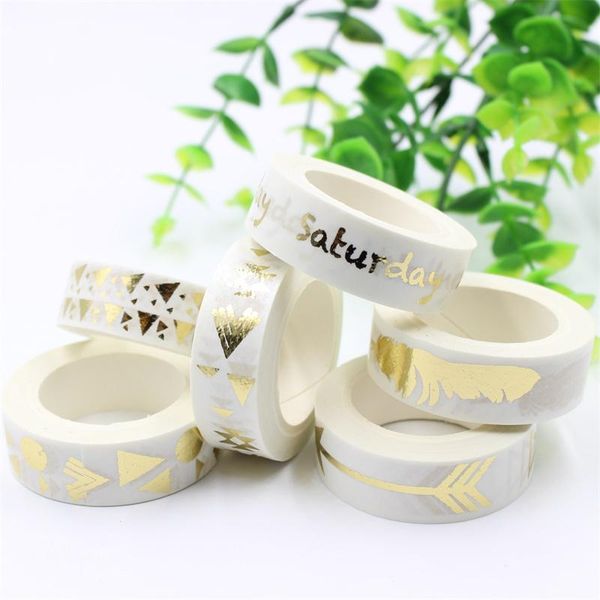 

gift wrap zfparty 15mm*10m adhesive tape for scrapbooking diy craft sticky deco masking japanese paper washi gold series