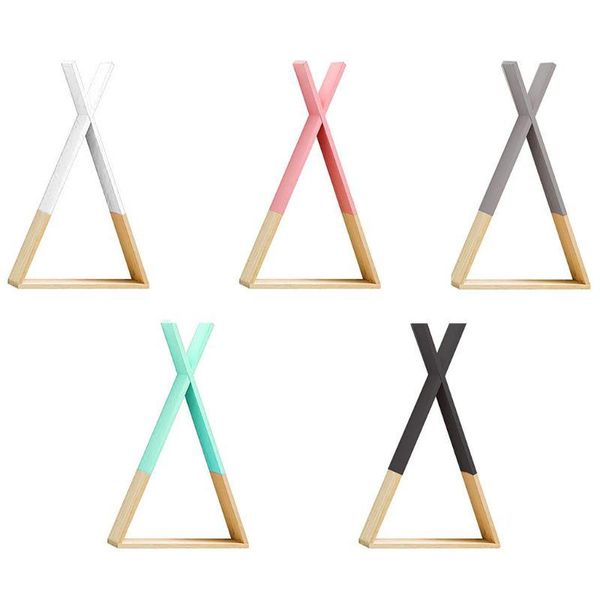

nordic style baby wooden triangle shelf lovely wall hanging trigon storage book shelf home kids baby room diy decor gift