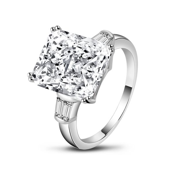 LESF Modischer Verlobungsring, 5 Karat, hochwertiger Sona-Diamant, Brautschmuck, 925er Sterlingsilber, Damenringe, Geschenk