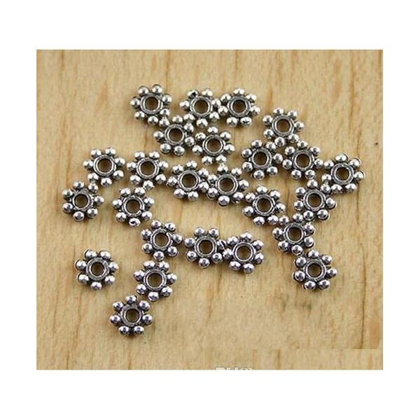 

500pcs tibetan silver 4mm flat daisy jllaaa yy_dhhome, Bronze;silver