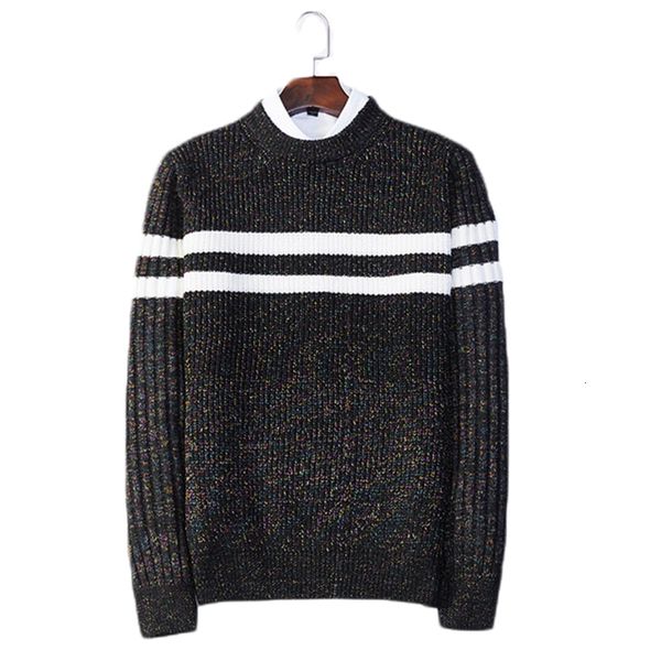 

new 2021 wholesale spring men's striped shirt thin fit the neck casual male warm clothing sweater 6inr, White;black