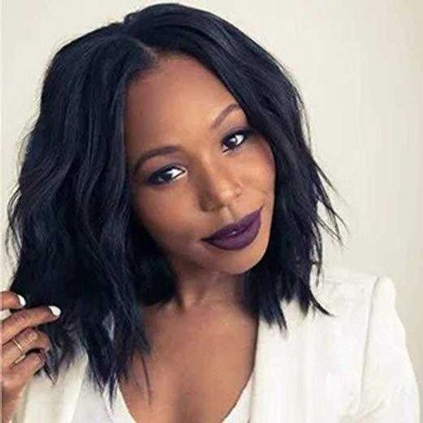 

wig split corn curl wig high temperature silk mechanism chemical fiber headgear, Black