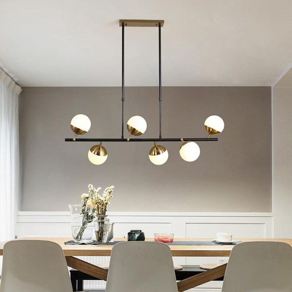 

chandeliers modern glass ball bubble 6 heads long suspension luminaire for dining room kitchen bar restaurant indoor lighting