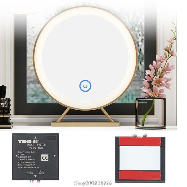 

smart home control 12v led touching light switch color temperature stepless dimming sensor for mirror lamp d24 20 dropship