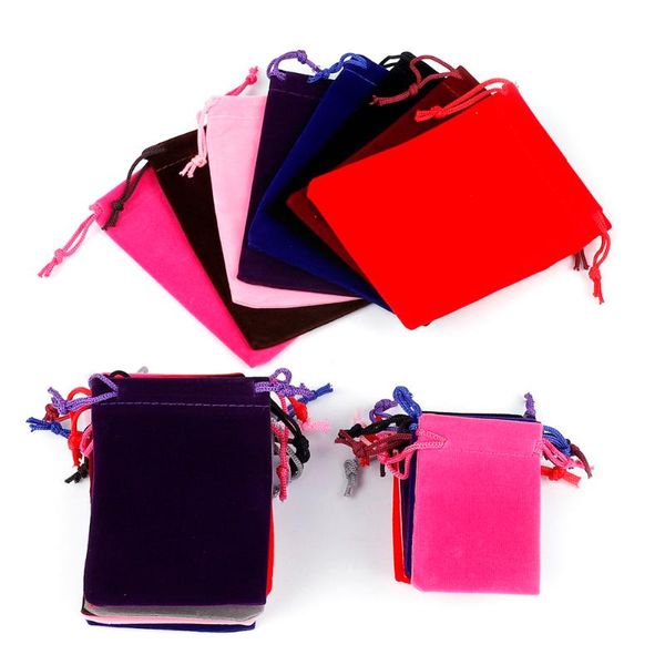 

gift wrap 10pcs/lot 5x7cm 7x9cm 9x12cm 10x15cm drawstring velvet bags jewelry packaging bag wedding decoration favor pouches &