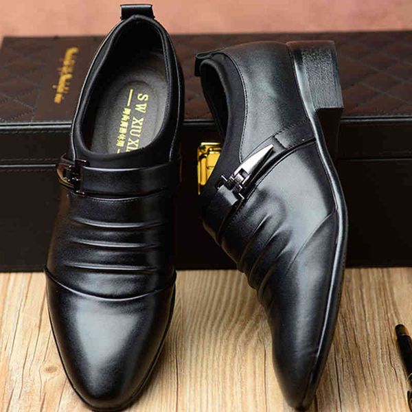 

dress shoes reetene big size 48 buckle suit men pointed toe formal male classic mens business party wedding footwear 8b43, Black