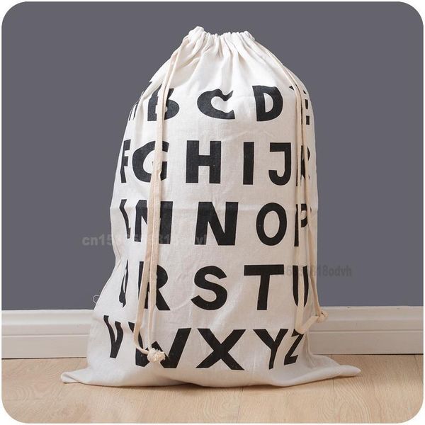 

storage bags multifunction cotton linen bag canvas beamed bear pattern laundry toys room organizer 65x45cm