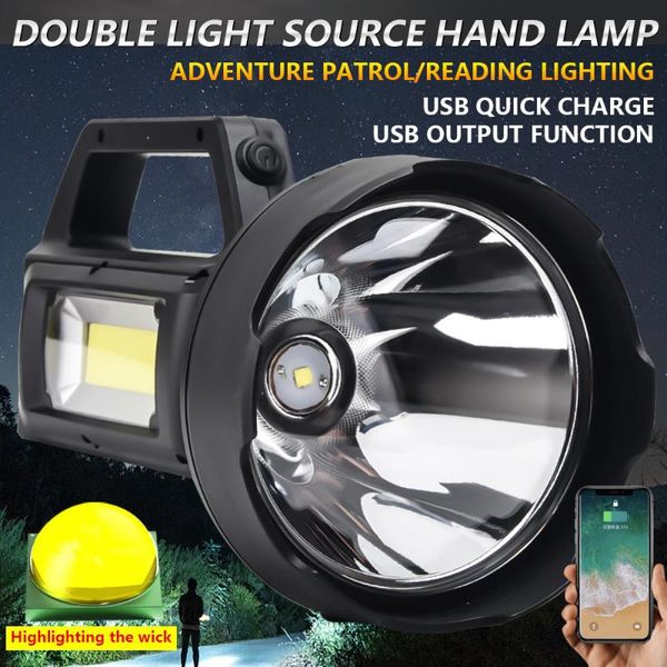 

portable lanterns p50 strong light searchlight power bank function handle p70 long range cob usb charging display lamp