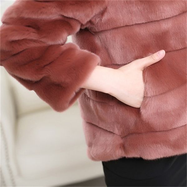 

women's thin rex bunny fur coat 3dbx, Black