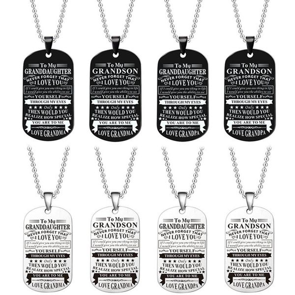 

pendant necklaces tags necklace family jewelry to my grandchildren we love you grandfather grandmother cards, Silver