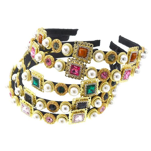 

hair accessories vintage crystal rhinestone baroque headband jeweled diamond crown flower bride luxury woman band party