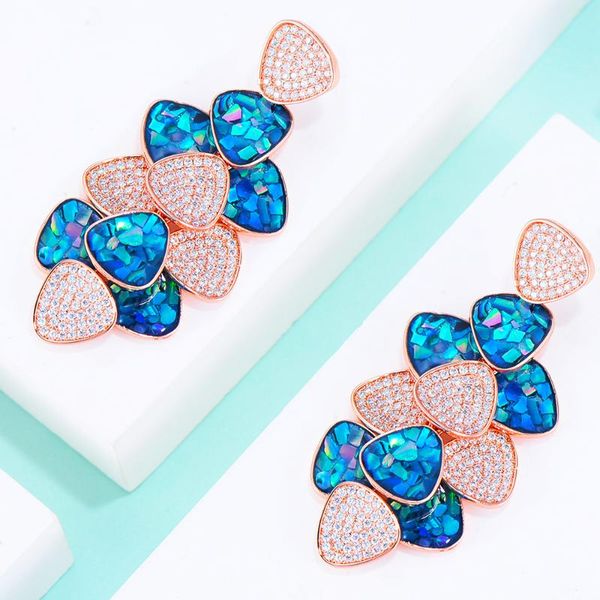 

dangle & chandelier kellybola luxury opal leaf pendant drop earrings for bridal wedding party show women girl daily fashion jewelry, Silver