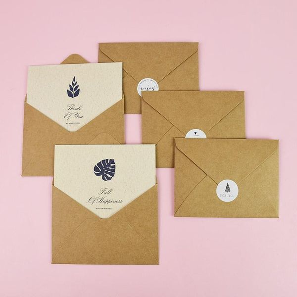

5sets vintage plant leaves greeting cards thank you card postcards party invitation greeting cards with envelopes stickers