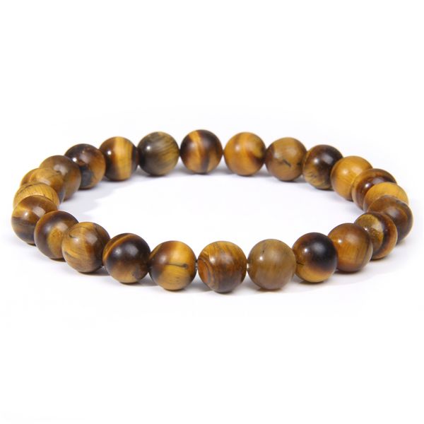 

men bracelets natural healing energy tiger eye bracelet polished 8 mm lapis lazuli beads bangle elastic pulsera women jewelry, Black